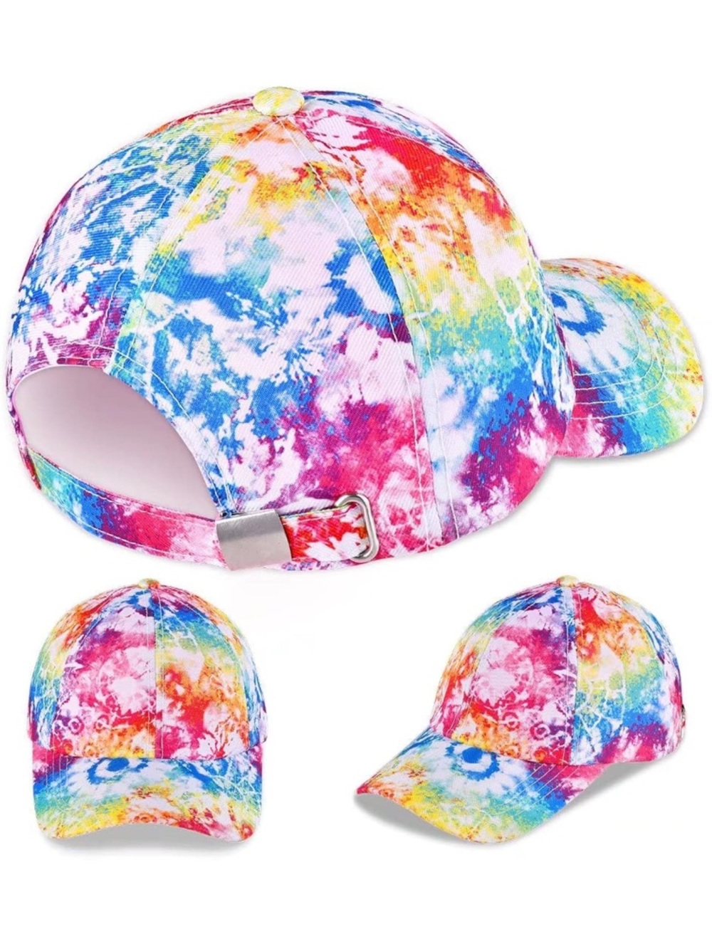 Tie-Dye Girls Baseball Cap Sun Hat: Outdoor Sports Beach Tucker Hat Adjustable
